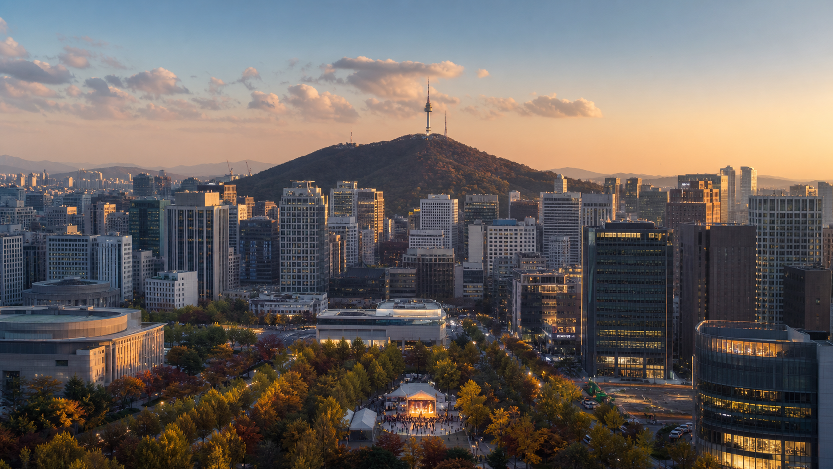 서울 도심과 남산 전경